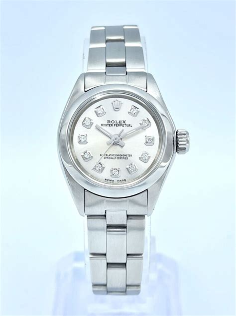 Rolex Oyster Perpetual Ladies Watch Ref 6718 Silver Dial 